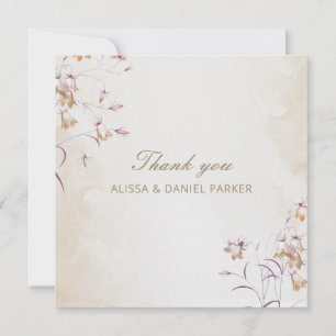 Boho Floral Wedding Thank You Card