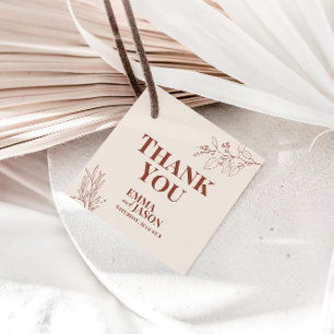 Boho Floral Wedding Thank You Gift Tags