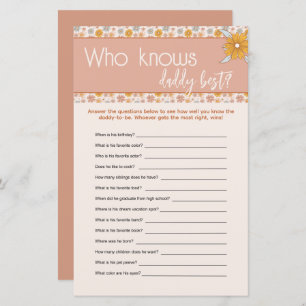Boho Floral Who Knows Daddy Best Guessing Game