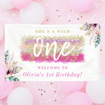 Boho Floral Wild One Girl's First Birthday Party