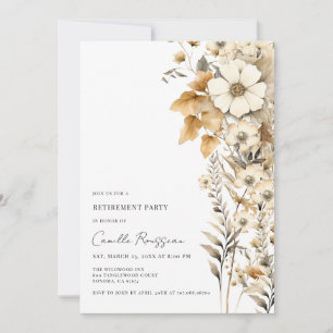 Boho Floral Wildflowers Retirement Party Invitation