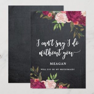 boho floral will you be my bridesmaid card