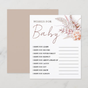 Boho Floral Wishes for Baby   Baby Shower Game