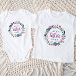 Boho Floral Wreath Best Sister Ever Toddler T-shirt<br><div class="desc">Custom printed sweatshirt personalized with your text or photos. This pretty feminine design is personalized with "Best Sister Ever" quote or add your own text in a pretty boho watercolor floral wreath in shades of purple, blue and green. Use the design tools to add photos, change the shirt style and...</div>