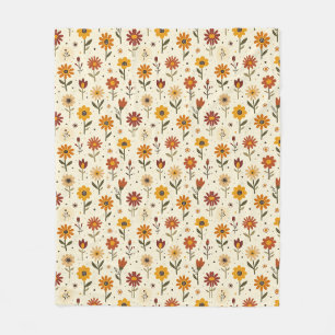 Boho Florals Fleece Blanket