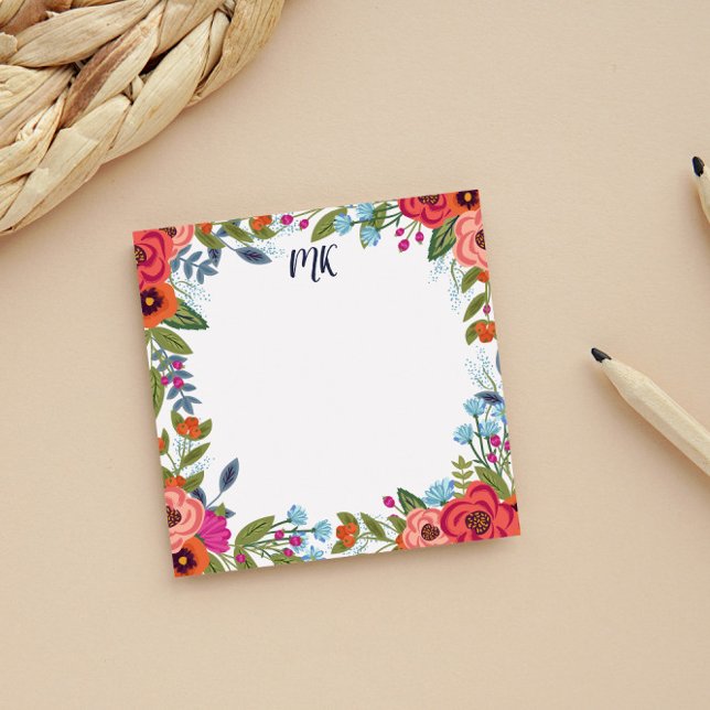 Boho Florals - Monogram Post-it Notes (Creator Uploaded)
