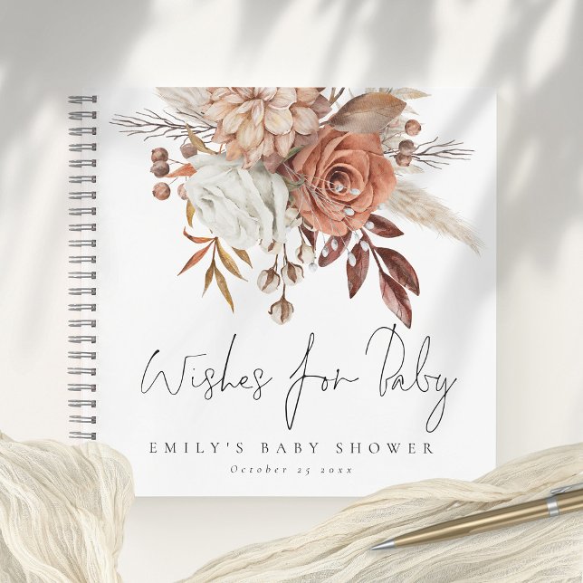 Boho Florals Souhaite Un Livre D'Invité Baby showe (Créateur téléchargé)