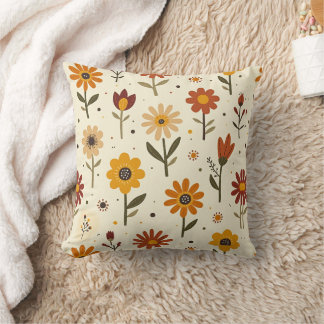 Boho Florals Throw Pillow