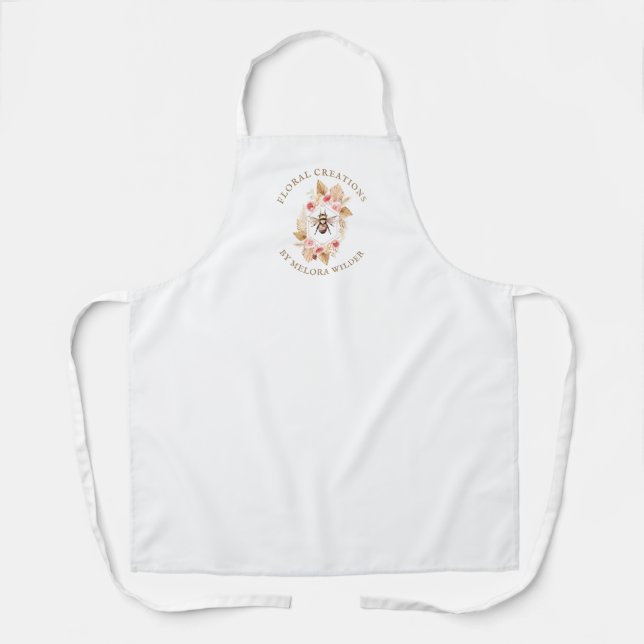 Boho Florist Pink Floral Apron (Front)