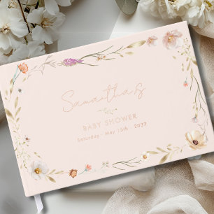 Boho Flower Baby Shower Welcome Guest Book