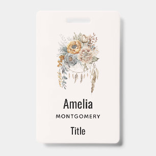 Boho Flower Bouquet and Dreamcatcher Badge