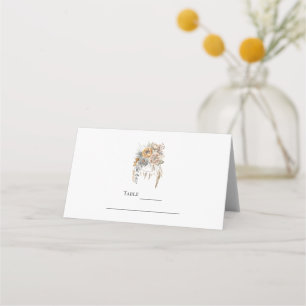 Boho Flower Bouquet and Dreamcatcher Table Place Card