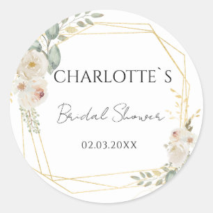 Boho Flower Bridal Shower    Classic Round Sticker