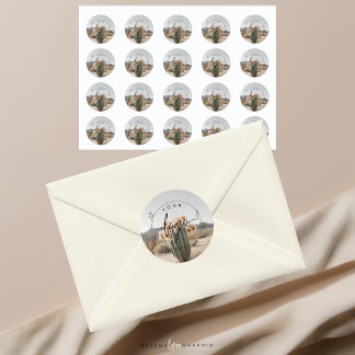 Boho | Flower Cactus | Aesthetic Classic Round Sticker