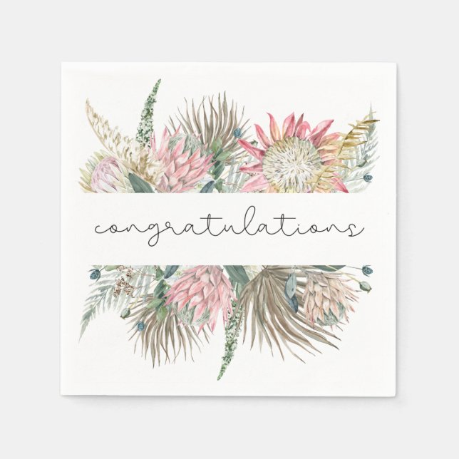 Boho Flower Cocktail Napkins (Front)