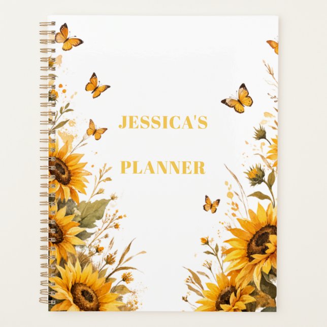 Boho Flower Custom Name Planner (Front)