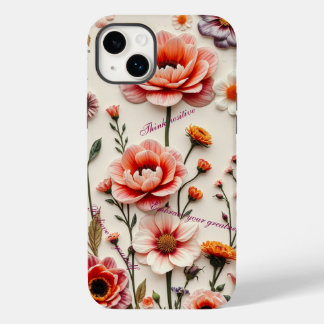 boho flower customizable quote Case-Mate iPhone 14 plus case