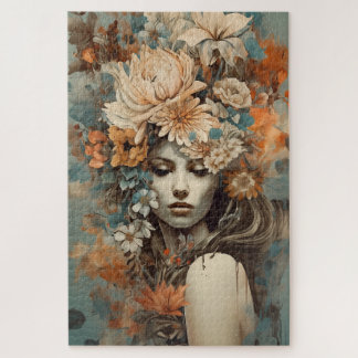 BOHO Flower Girl Jigsaw Puzzle