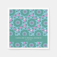 Boho Flower Groovy Green Bridal Shower Custom