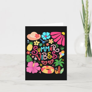 Boho Flower Hello Summer Vibes Funny Beach Life Me Card