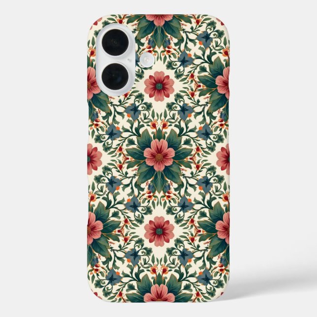 Boho Flower Magic - in Shades of Green and Pink Case-Mate iPhone Case (Back)