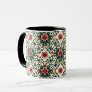 Boho Flower Magic - in Shades of Green and Pink Mug