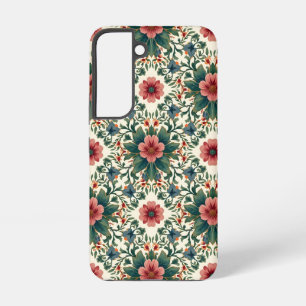 Boho Flower Magic - in Shades of Green and Pink Samsung Galaxy Case