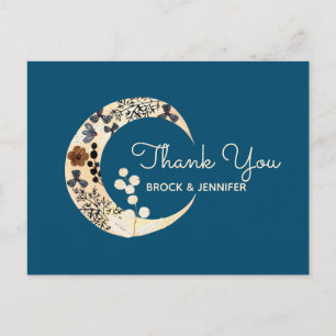 Boho Flower Moon Wedding Thank You Card
