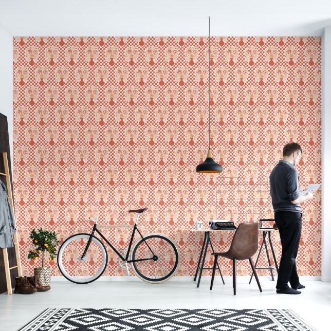Boho Flower Pot - Stylish and Artistic Bohemian Wallpaper (Living Room)