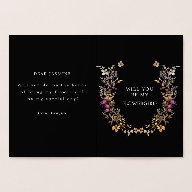 Boho Flower Serez-Vous Ma Carte Flower Girl (Intérieur)