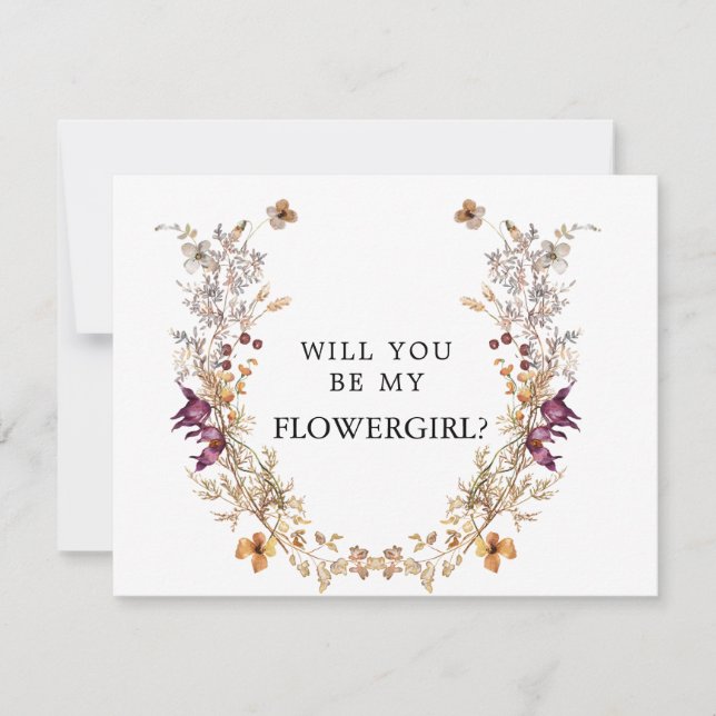 Boho Flower Serez-Vous Ma Carte Flower Girl (Devant)