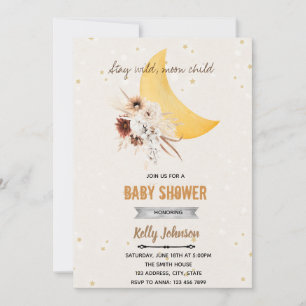 Boho flower shower stay wild moon child invitation