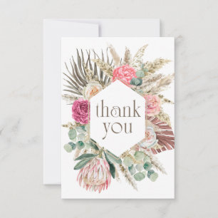 Boho Flower Shower Thank You Card