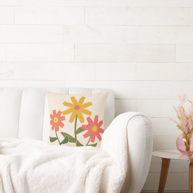 Boho flower throw pillow (Couch)