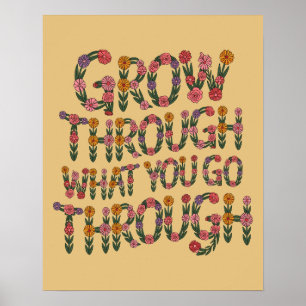Boho Flower Typography Motivational Teacher Gift Poster