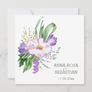 *~* Boho Flowers AR15 QR RSVP Wedding Invitation
