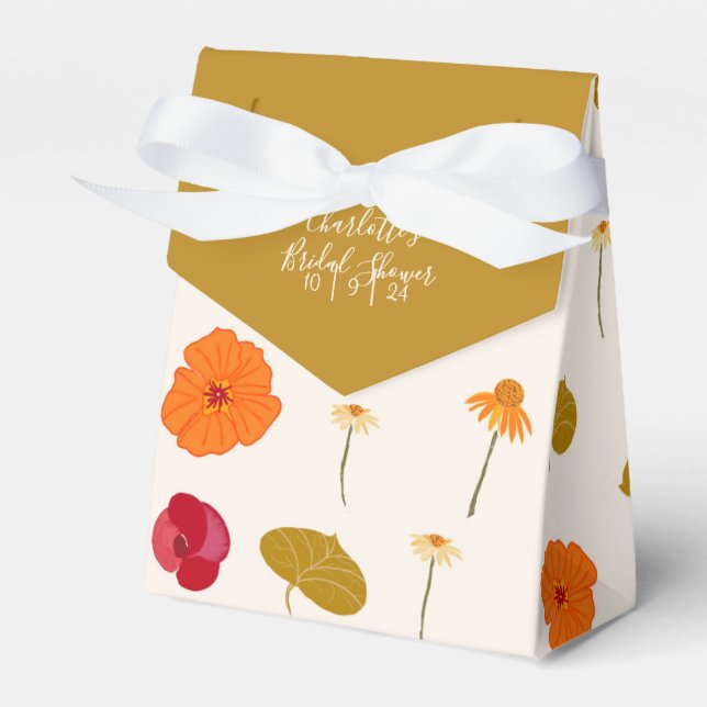 Boho Flowers Bridal Shower Favour Box (Front Side)