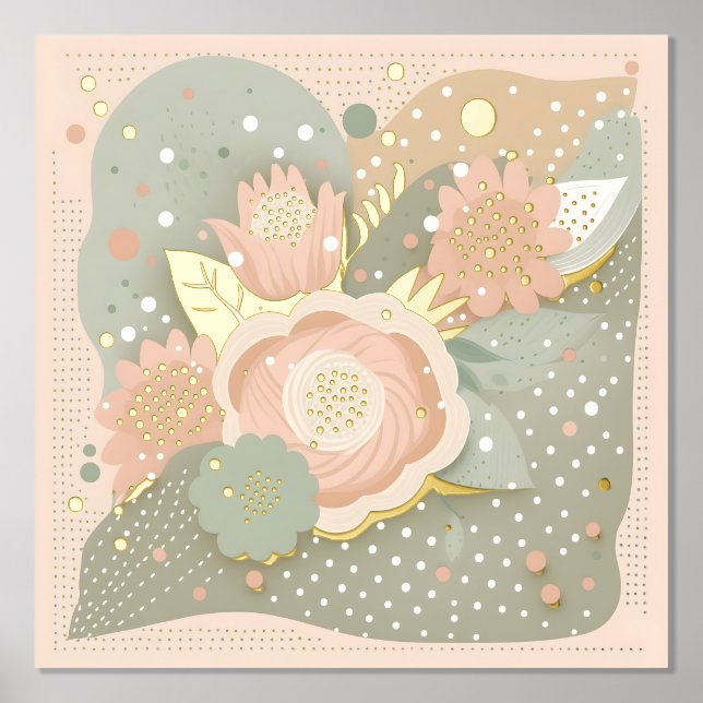 Boho Flowers  Foil Prints (Front)