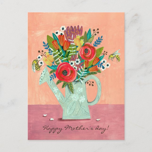 Boho Flowers illustration  Postcard (Front)