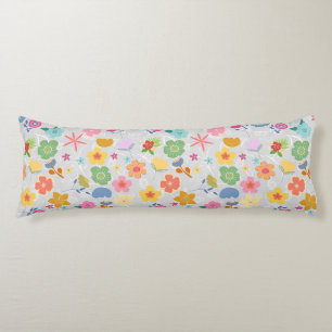 Boho Flowers Pattern B01.w LGrey BG Body Pillow