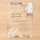 Boho Flowers Rose Gold Confetti Bridal Shower 