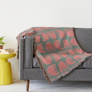 Boho Flowers  Throw Blanket