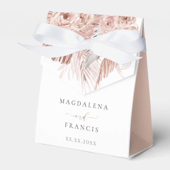 boho flowers wedding favour box (Front Side)