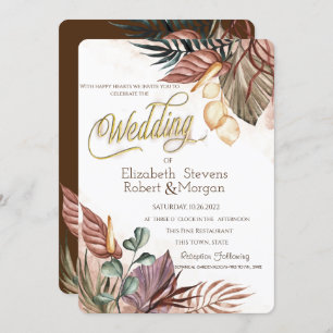 Boho Flowers Wedding Invitation