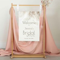 Boho Fluffy Pampas Grass Bridal Shower Welcome