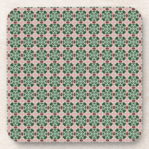 Boho Folk Art Eclectic Retro Christmas Pattern Coaster