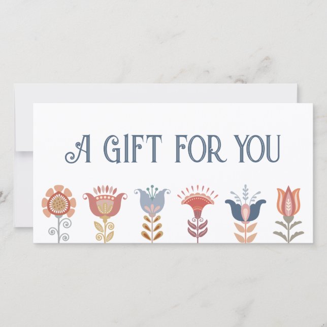 boho folk art flowers gift certificate (Front)