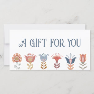 boho folk art flowers gift certificate