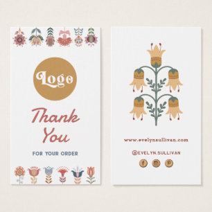 boho folk art flowers package insert