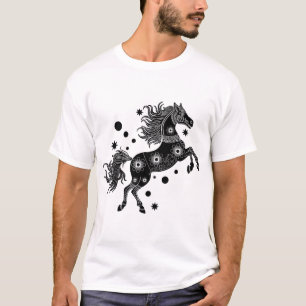 Boho Folk Art Horse T-Shirt